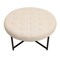 Merrick Lane Almas 34-Inch Round Tufted Cotton Linen Ottoman with Durable Metal Frame